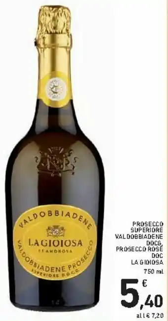 Spazio Conad La Gioiosa Prosecco Superiore Valdobbiadene DOCG Prosecco Rosé DOC 750ml offerta