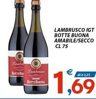 Vivo Supermercati Bottebuona Lambrusco 750 G(ml) offerta