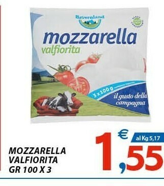 Vivo Supermercati Bayernland Mozzarella Valfiorita 100 G(ml) offerta
