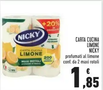 Conad Nicky Carta Cucina Limone Profumati Al Limone 2 Maxi Rotoli offerta