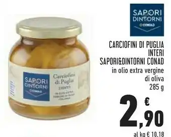 Conad Sapori&dintorni Conad Carciofini Di Puglia Interi In Olio Extra Vergine Di Oliva 285 G offerta