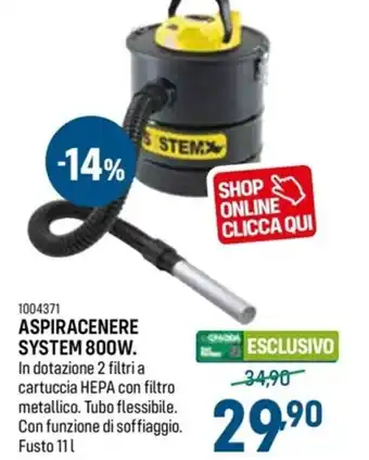 Cfadda ASPIRACENERE SYSTEM 800W. In dotazione 2 filtri a offerta