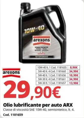 Brico Io arexons Olio lubrificante per auto ARX offerta