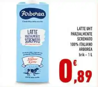 Conad LATTE UHT PARZIALMENTE SCREMATO 100% ITALIANO ARBOREA brik - 1 L offerta