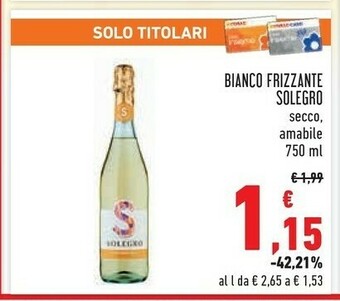 Conad Solegro Bianco Frizzante offerta
