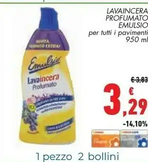 Conad Emulsio Lavaincera Profumato Per Tutti I Pavimenti offerta