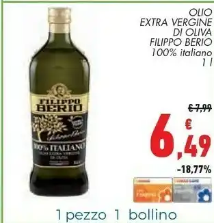 Conad Filippo berio Olio Extra Vergine Di Oliva 100% Italiano 1 L offerta