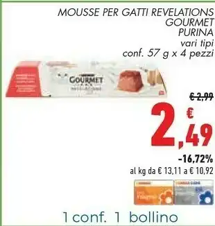 Conad Purina Mousse Per Gatti Revelations Gourmet offerta