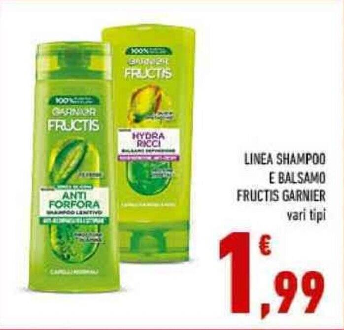 LINEA SHAMPOO E BALSAMO FRUCTIS GARNIER vari tipi offerta di Conad
