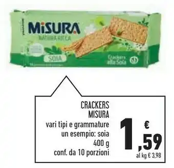 Conad Superstore Misura Crackers Alla Soia 400 G(ml) offerta