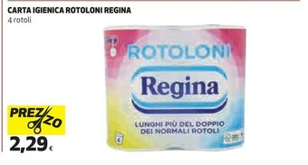 Coop Regina Carta Igienica Rotoloni offerta