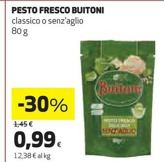Coop Buitoni Pesto Delicato Senz'Aglio Nuova Ricetta 80 G(ml) offerta
