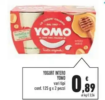 Conad Superstore Yomo Yogurt Intero Alla Vaniglia 250 G(ml) offerta