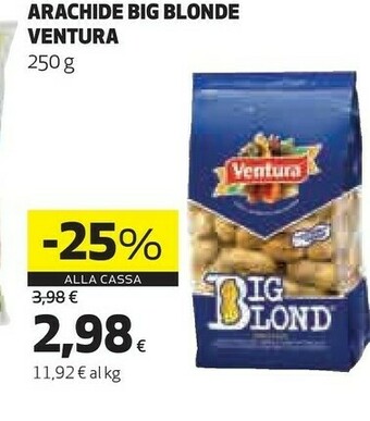 Coop Ventura Arachidi Big Blond 250 G(ml) offerta