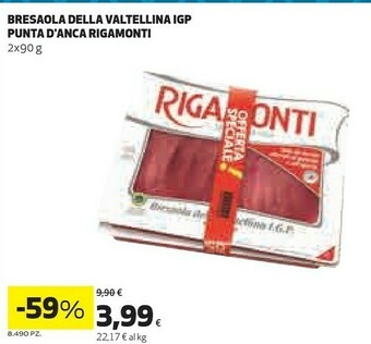 Coop Rigamonti - Bresaola Della Valtellina Punta D'Anca 90 G(ml) offerta