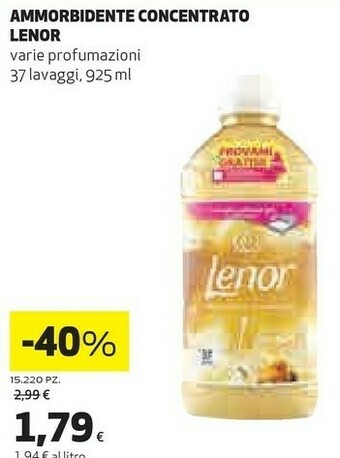 Coop Lenor Ammorbidente Concentrato 37 Lavaggi offerta