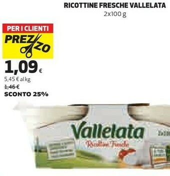 Coop Vallelata Ricottine Fresche offerta