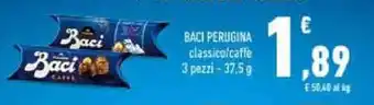 Conad BACI PERUGINA classico/caffe 3 pezzi - 37,5 g offerta