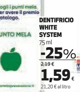 Coop Dentifricio White System offerta