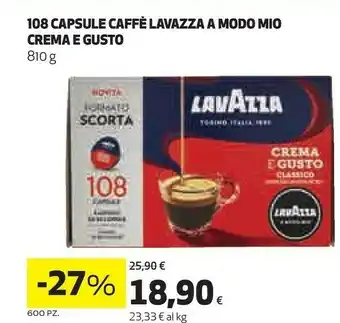 Coop Lavazza 108 Capsule Caffe A Modo Mio Crema E Gusto offerta