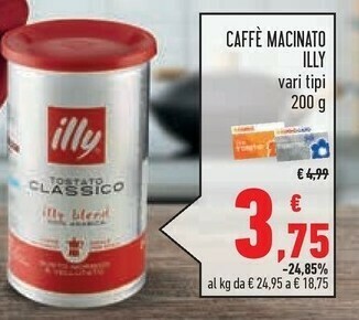 Conad Illy Caffe Macinato offerta