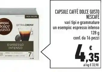 Conad Nescafé Dolce Gusto Espresso Intenso Capsule Caffè 16 Pezzo(i) offerta
