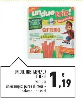 Conad Citterio Un Due Tris! Prosciutto Cotto Formaggio E Crostini Per Merende Gustose E Genuine 100 G(ml) offerta