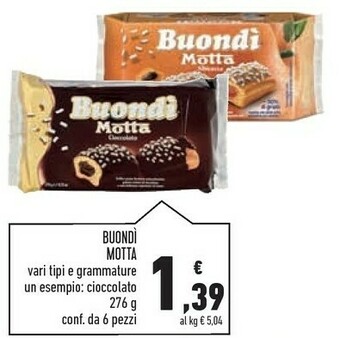 Conad Motta Buondì Cioccolato 276 G(ml) offerta