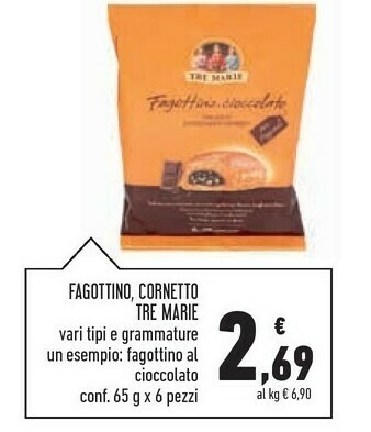 Conad Tre Marie Fagottino Al Cioccolato offerta