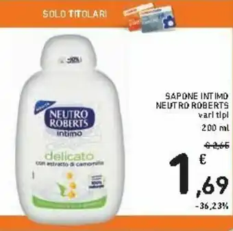 Spazio Conad Neutro Roberts Sapone Liquido 200ml offerta