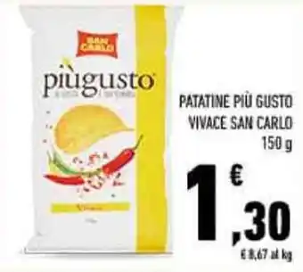 Conad PATATINE PIÙ GUSTO VIVACE SAN CARLO 150 g offerta