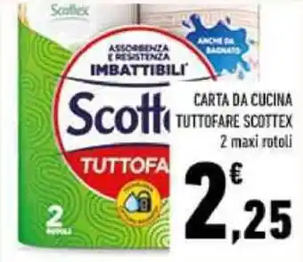 Conad CARTA DA CUCINA TUTTOFARE SCOTTEX 2 maxi rotoli offerta