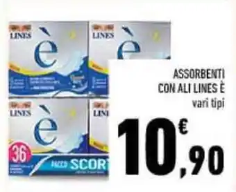 Conad ASSORBENTI CON ALI LINES È vari tipi offerta