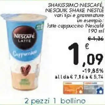 Spazio Conad Shakissimo Nescafé, Nesquik Shake Nestlé 190ml offerta