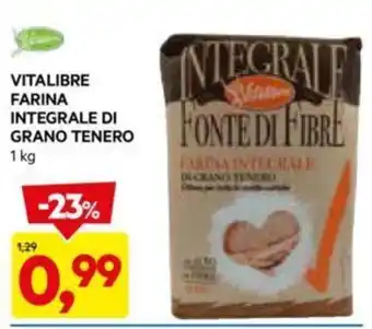 DPiù VITALIBRE FARINA INTEGRALE DI GRANO TENERO 1 kg offerta
