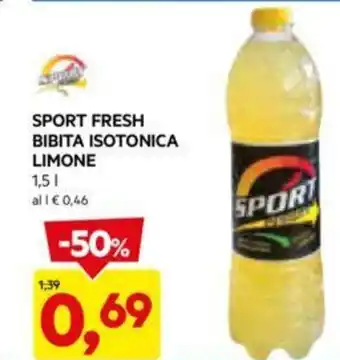 DPiù SPORT FRESH BIBITA ISOTONICA LIMONE 1,5 L offerta