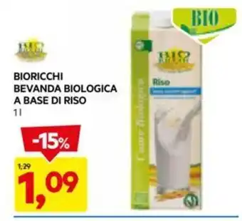 DPiù BIORICCHI BEVANDA BIOLOGICA A BASE DI RISO 1 L offerta