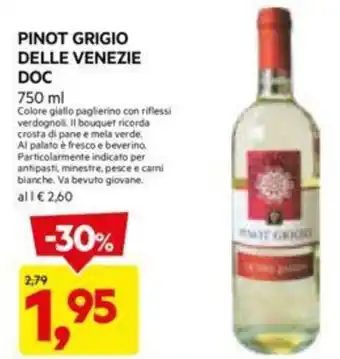 DPiù PINOT GRIGIO DELLE VENEZIE DOC 750 ml offerta
