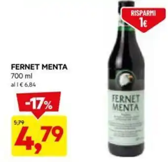 DPiù FERNET MENTA 700 ml offerta