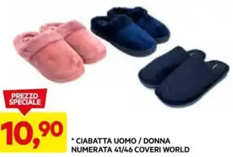 DPiù CIABATTA UOMO / DONNA NUMERATA 41/46 COVERI WORLD offerta