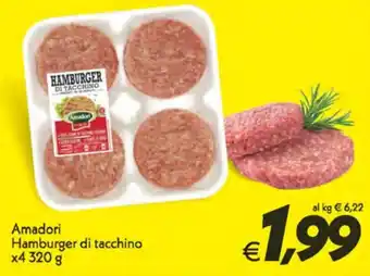 Iper Super Conveniente Amadori Hamburger di tacchino x4 320 g offerta