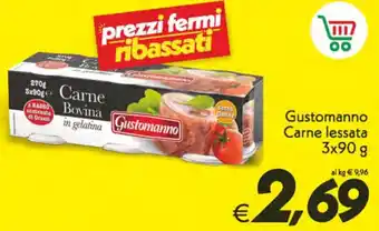 Iper Super Conveniente Gustomanno Carne lessata 3x90 g offerta