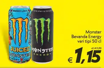 Iper Super Conveniente Monster Bevanda Energy vari tipi 50 cl offerta