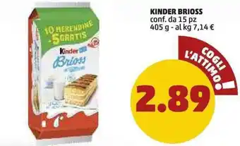 PENNY Kinder Brios 15pz 405g offerta