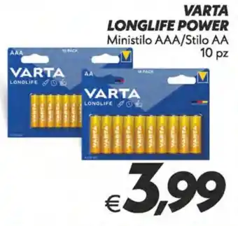 VARTA LONGLIFE POWER Ministilo AAA/Stilo AA 10 pz