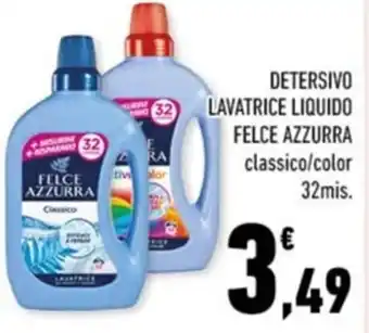 DETERSIVO LAVATRICE LIQUIDO FELCE AZZURRA classico/color 32mis.