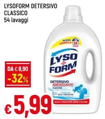 Galassia LYSOFORM DETERSIVO CLASSICO 54 lavaggi offerta