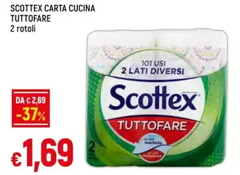 Galassia SCOTTEX CARTA CUCINA TUTTOFARE 2 rotoli offerta