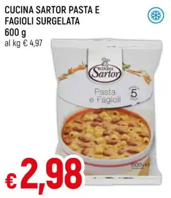 Galassia CUCINA SARTOR PASTA E FAGIOLI SURGELATA 600 g offerta