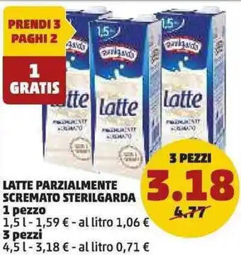 PENNY Sterilgarda Latte Parzialmente Scremato 3pz offerta
